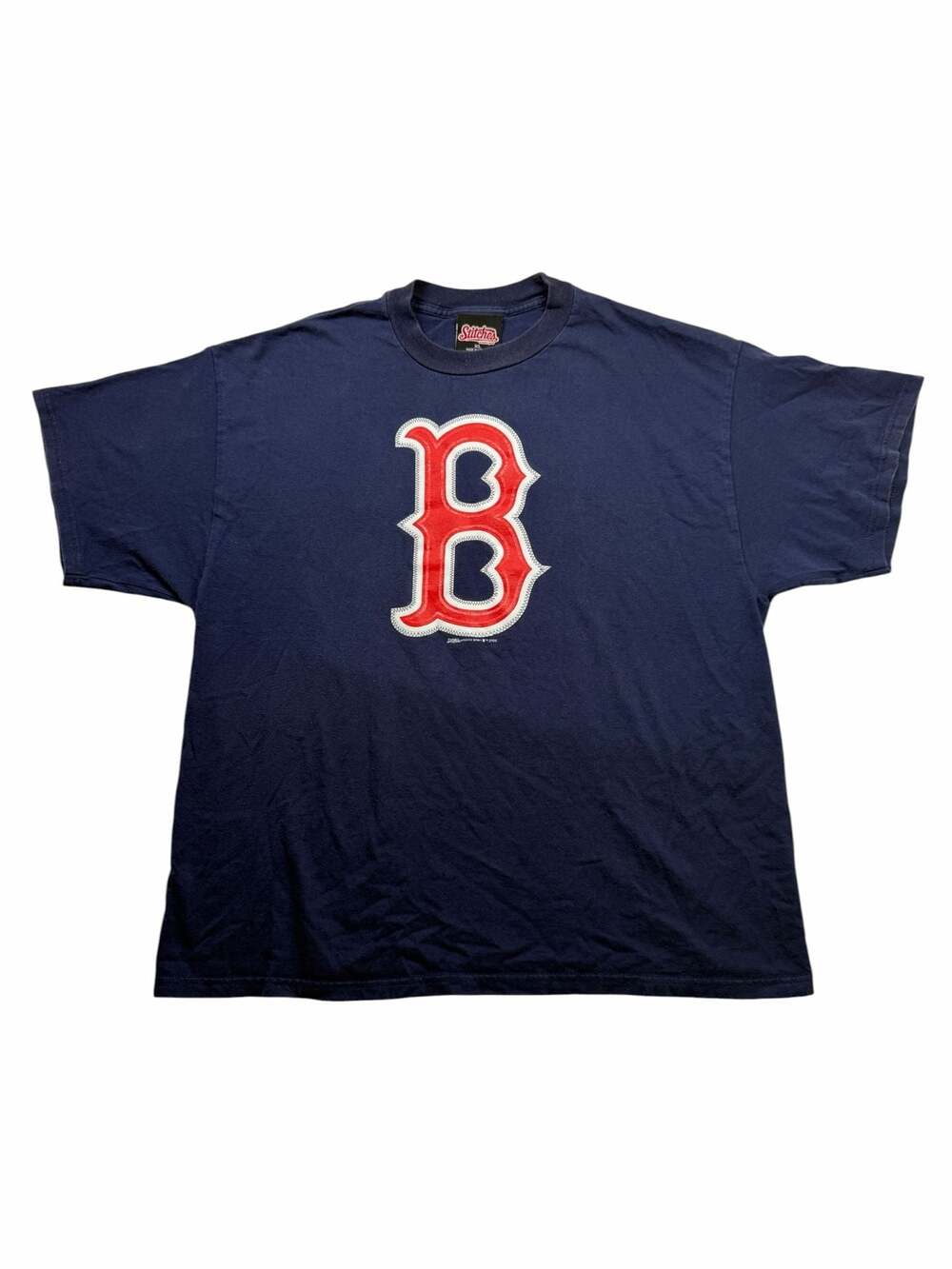Boston Red Sox Stitches T Shirt Mens XL Navy Sewn Logo MLB 2006 Baseball Tee